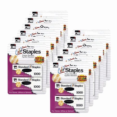 CHARLES LEONARD Standard Color Staples, No Color Choice, 2000 Per Set, 24000PK 80262